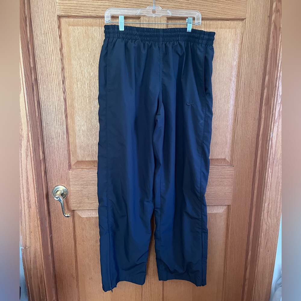 Nike black fleece lined nylon jogger pants